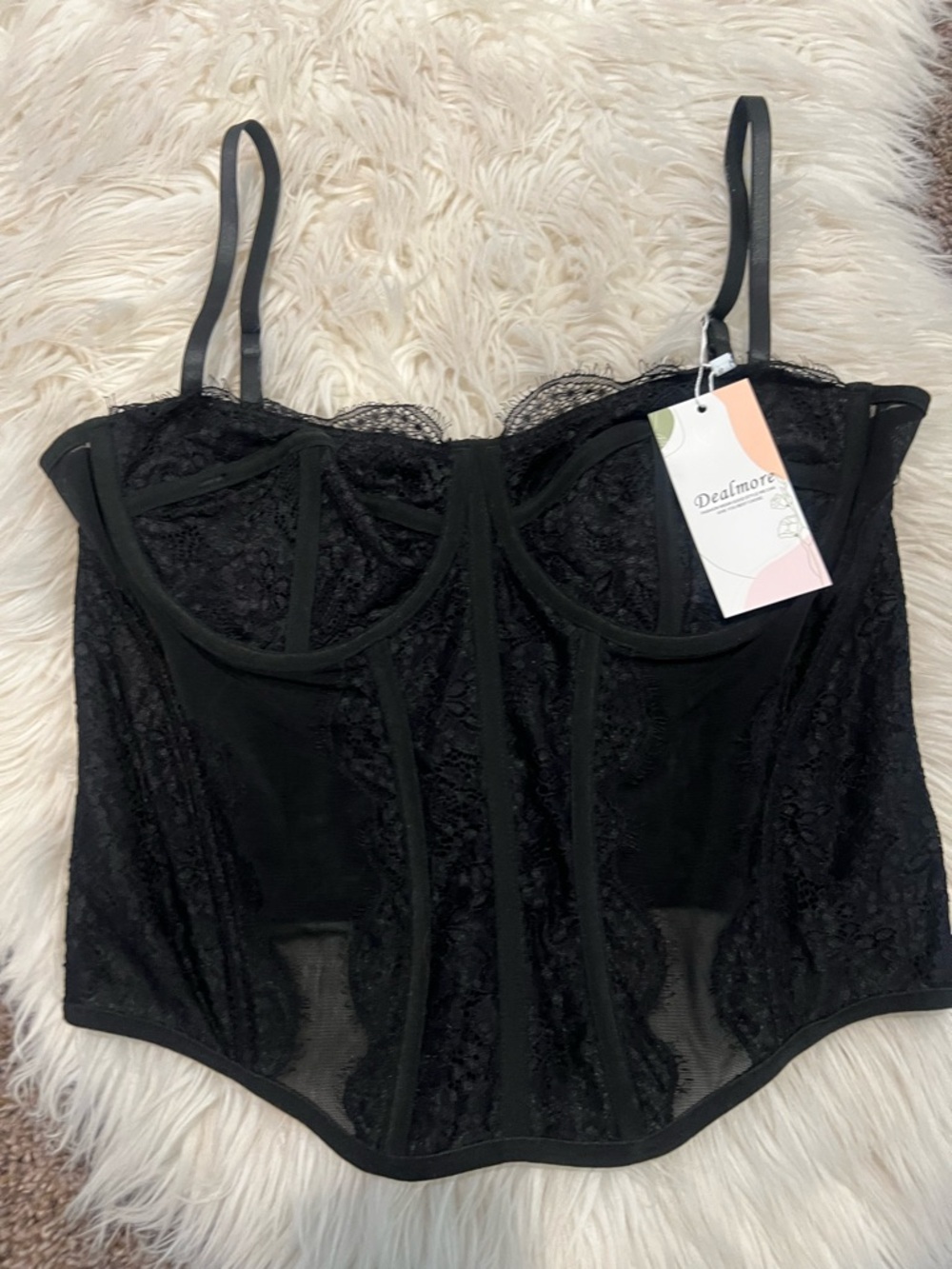 Black Lace Underwire Bustier corset